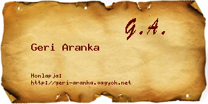 Geri Aranka névjegykártya
